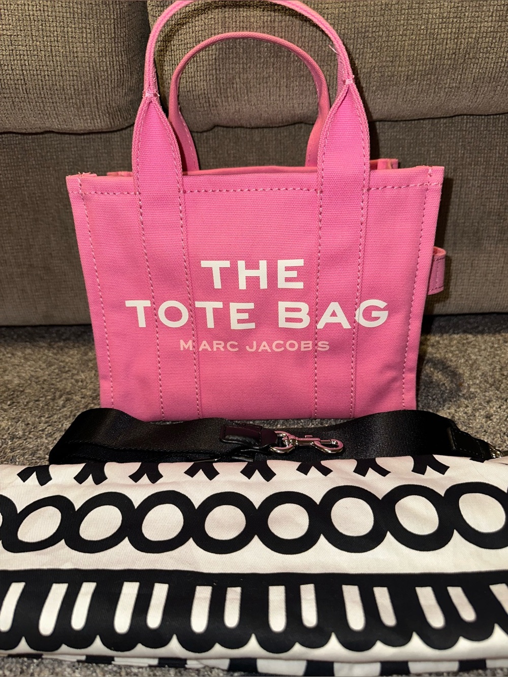 Marc Jacobs Pink small Tote with Bold White Logo